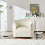 Elise Swivel Chair Cream Boucle - AFC01809 - Luna Furniture