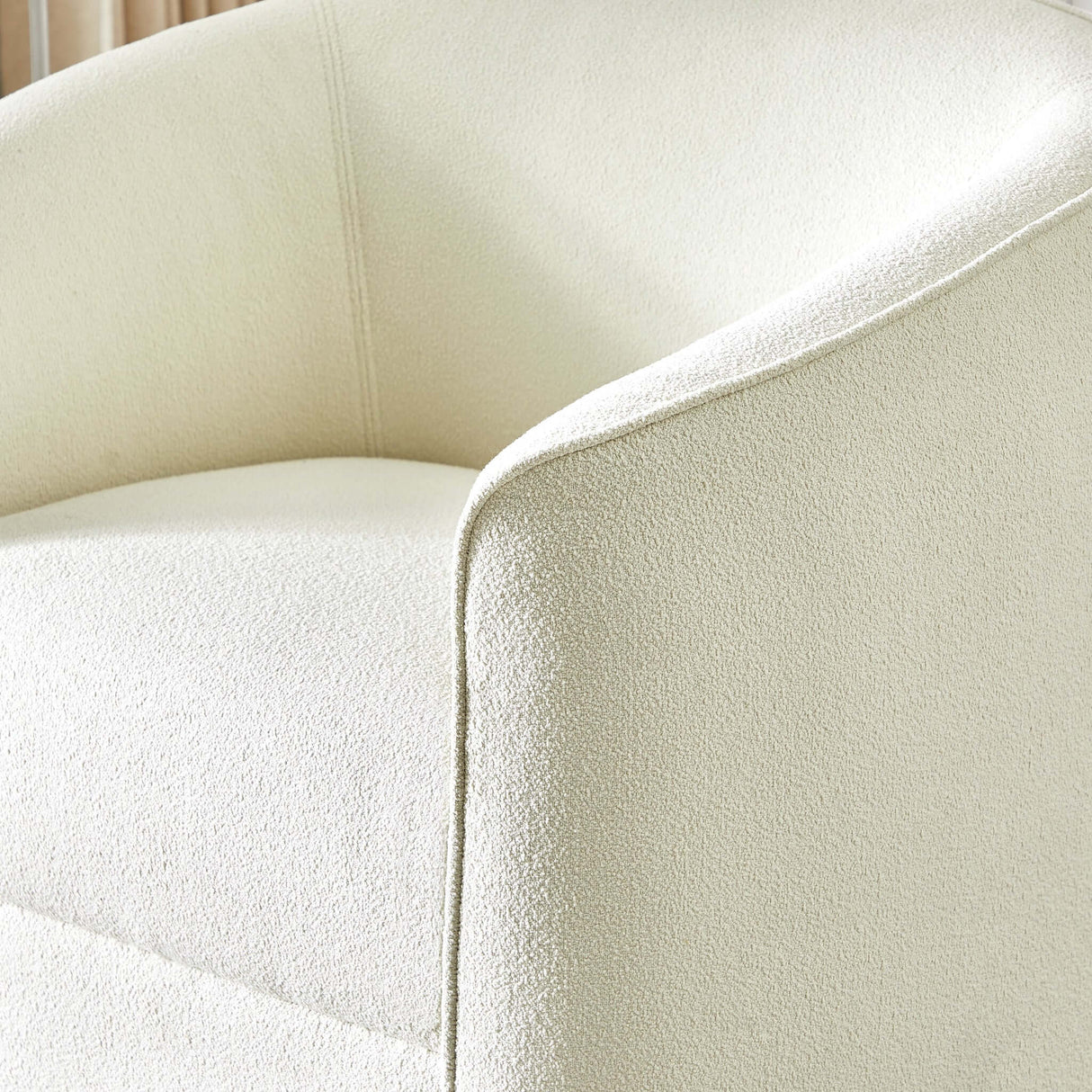 Elise Swivel Chair Cream Boucle - AFC01809 - Luna Furniture