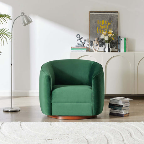 Elise Swivel Chair Dark Green Velvet - AFC01810 - Luna Furniture