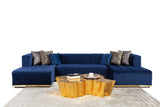 Elisha Navy Velvet Double Chaise Sectional - ELISHANAVY-SEC - Luna Furniture