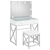 Eliza 2-piece Vanity Set with Hollywood Lighting White and Chrome - 936164 - Luna Furniture