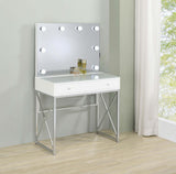 Eliza 2-piece Vanity Set with Hollywood Lighting White and Chrome - 936164 - Luna Furniture