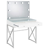 Eliza 2-piece Vanity Set with Hollywood Lighting White and Chrome - 936164 - Luna Furniture