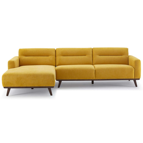 Ella L-Shaped Dark Yellow Linen Left Sectional Couch Rigt-Sectional - AFC01841 - Luna Furniture