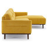 Ella L-Shaped Dark Yellow Linen Left Sectional Couch Rigt-Sectional - AFC01841 - Luna Furniture