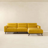 Ella L-Shaped Dark Yellow Linen Left Sectional Couch Rigt-Sectional - AFC01841 - Luna Furniture