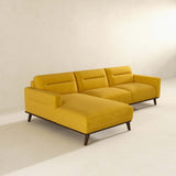 Ella L-Shaped Dark Yellow Linen Left Sectional Couch Rigt-Sectional - AFC01841 - Luna Furniture