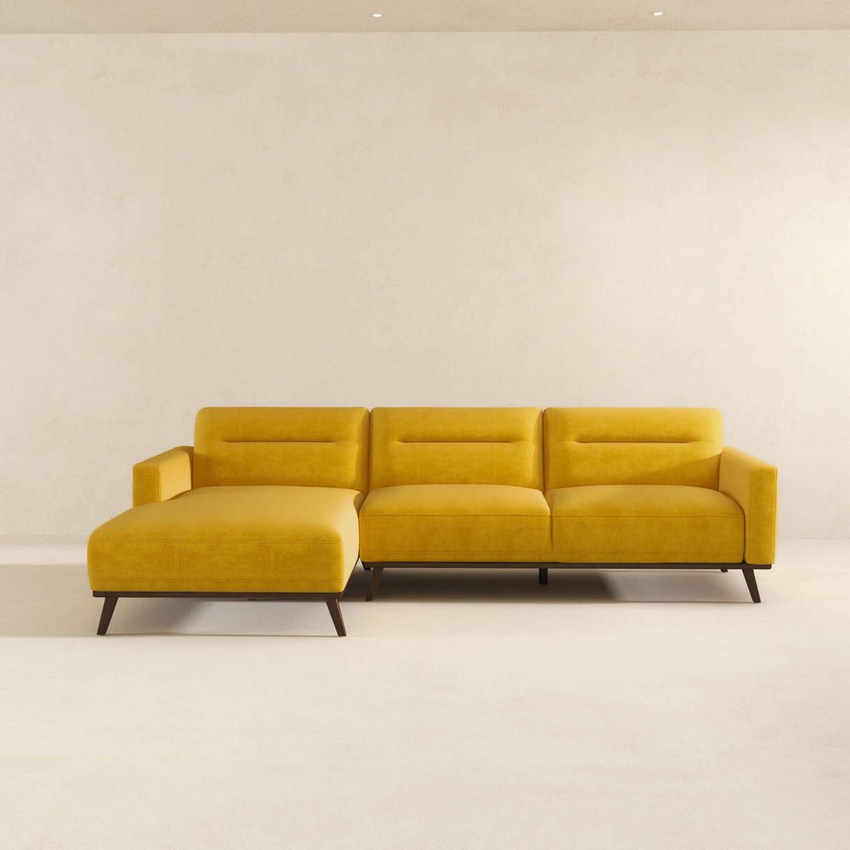 Ella L-Shaped Dark Yellow Linen Left Sectional Couch Rigt-Sectional - AFC01841 - Luna Furniture