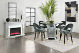 Ellie Mirror/Gray 5-Piece Pedestal Counter Height Dining Set from Coaster - Luna Furniture