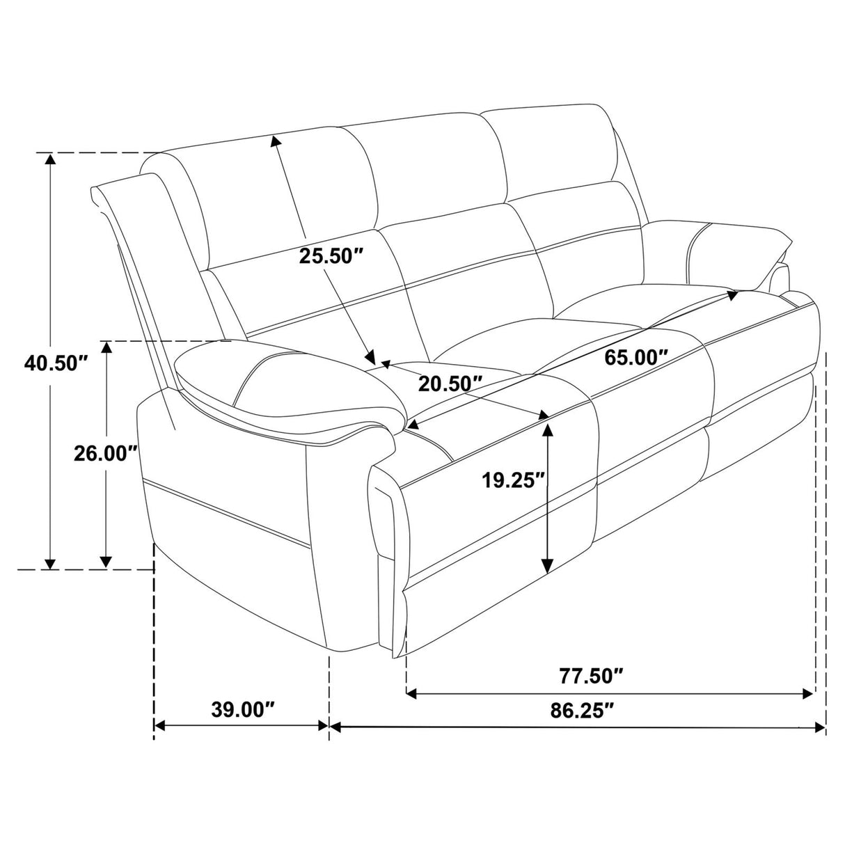 Ellington 3-piece Upholstered Padded Arm Sofa Set Dark Brown from Coaster - Luna Furniture