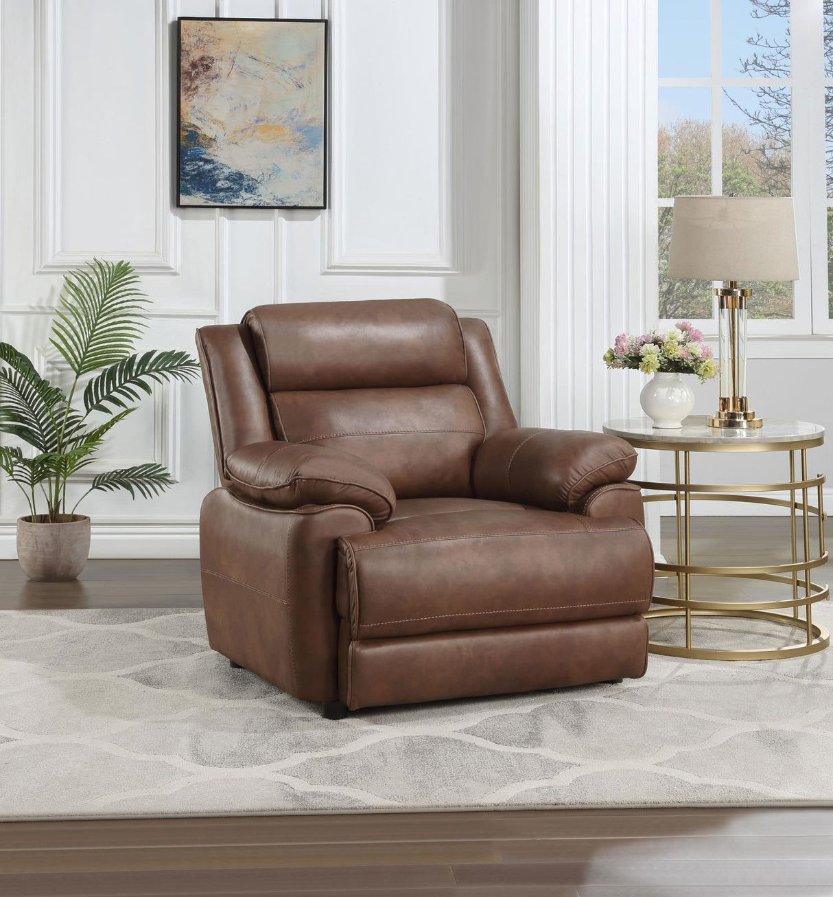 Ellington Dark Brown Upholstered Padded Arm Accent Chair from Coaster - Luna Furniture