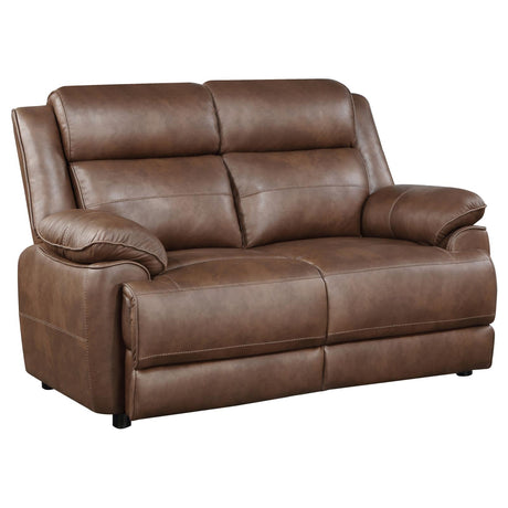 Ellington Upholstered Padded Arm Loveseat Dark Brown - 508282 - Luna Furniture