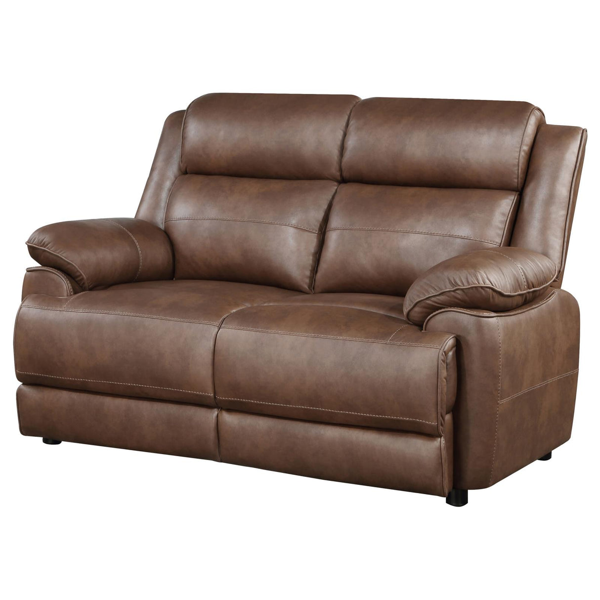 Ellington Upholstered Padded Arm Loveseat Dark Brown - 508282 - Luna Furniture