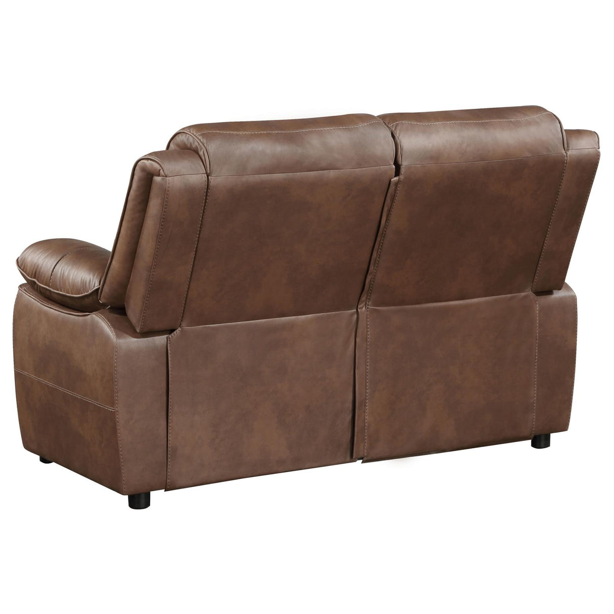 Ellington Upholstered Padded Arm Loveseat Dark Brown - 508282 - Luna Furniture