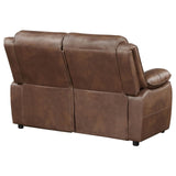 Ellington Upholstered Padded Arm Loveseat Dark Brown - 508282 - Luna Furniture