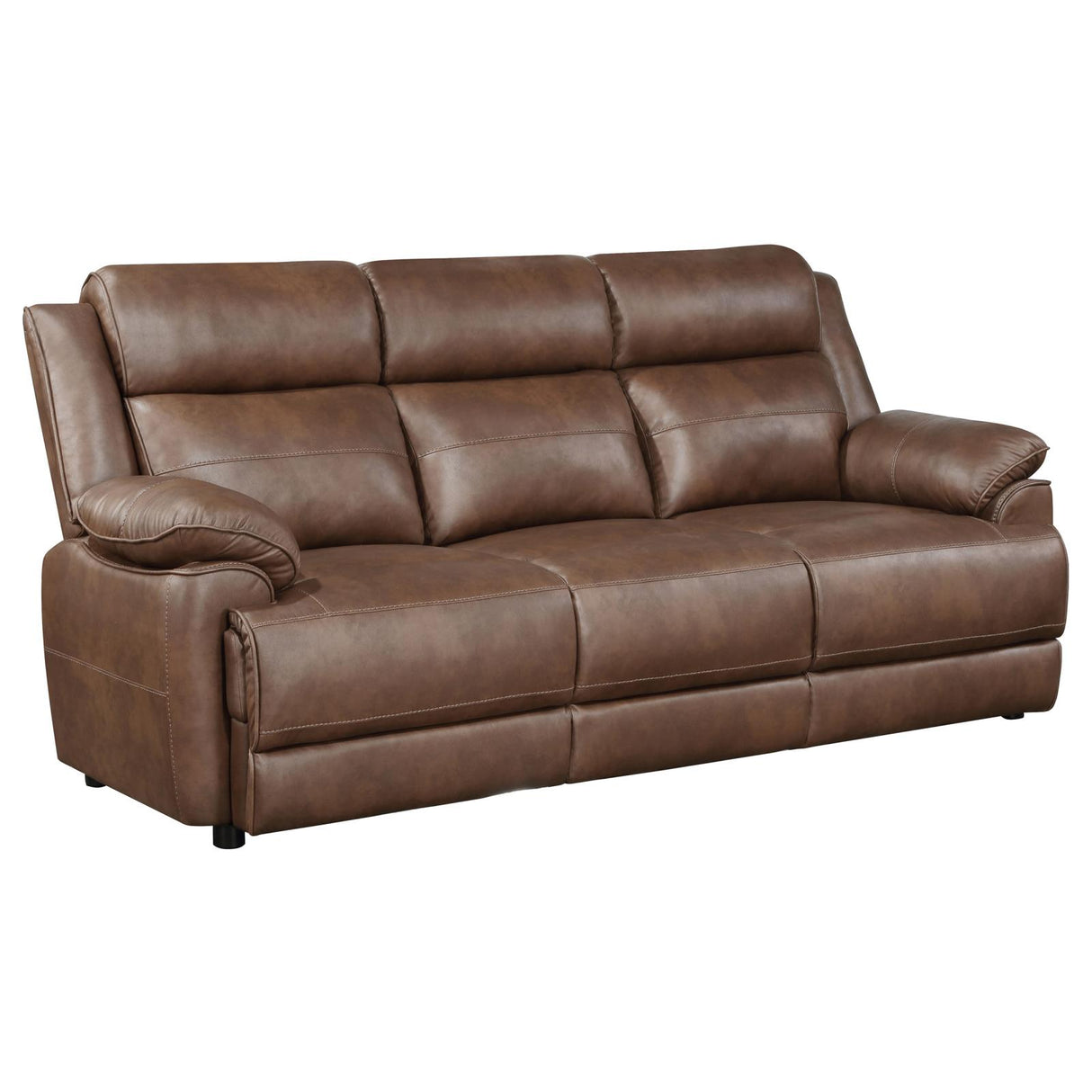 Ellington Upholstered Padded Arm Sofa Dark Brown - 508281 - Luna Furniture