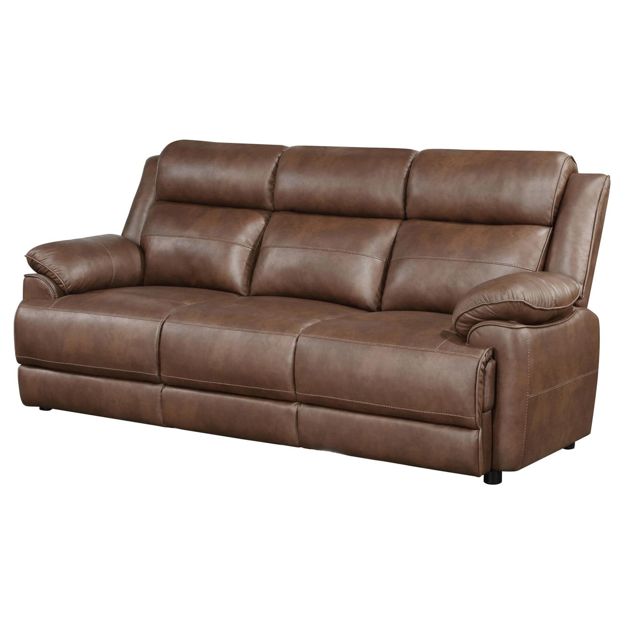 Ellington Upholstered Padded Arm Sofa Dark Brown - 508281 - Luna Furniture