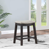 Elliston Backless Counter Height Saddle Bar Stool Dark Grey and Beige (Set of 2) from Coaster - Luna Furniture