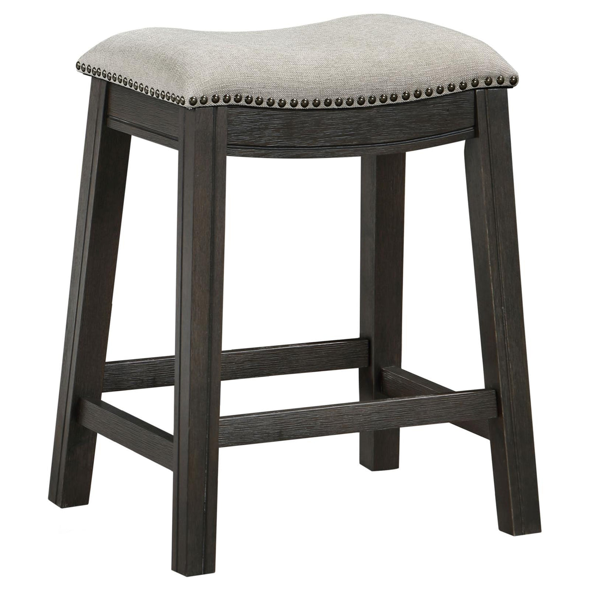 Elliston Backless Counter Height Saddle Bar Stool Dark Grey and Beige (Set of 2) from Coaster - Luna Furniture