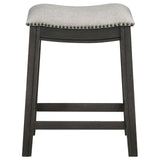 Elliston Backless Counter Height Saddle Bar Stool Dark Grey and Beige (Set of 2) from Coaster - Luna Furniture