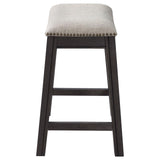 Elliston Backless Counter Height Saddle Bar Stool Dark Grey and Beige (Set of 2) from Coaster - Luna Furniture