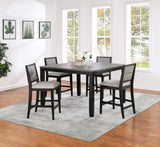 Elodie 5-piece Counter Height Dining Table Set with Extension Leaf Grey and Black - 121228-S5 - Luna Furniture