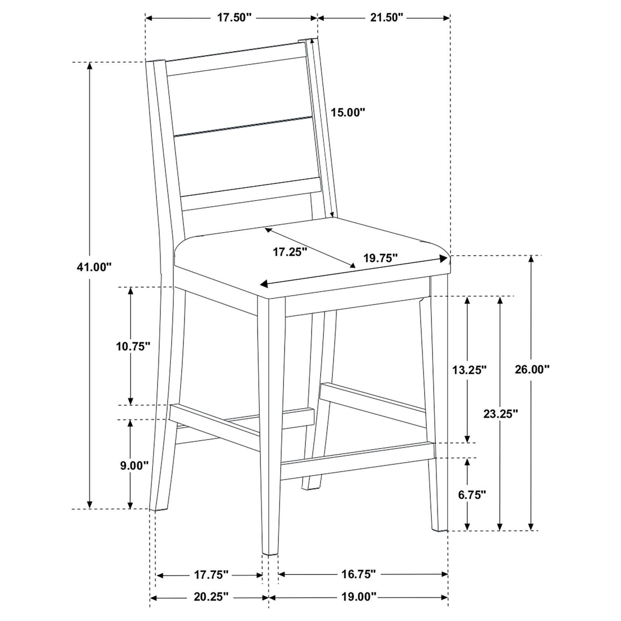 Elodie 5-piece Counter Height Dining Table Set with Extension Leaf Grey and Black - 121228-S5 - Luna Furniture