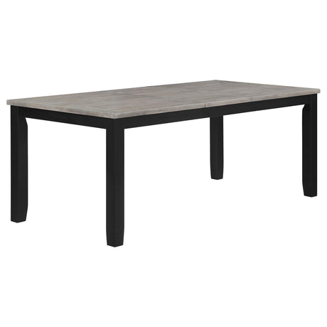 Elodie 5-piece Dining Table Set with Extension Leaf Grey and Black - 121221-S5 - Luna Furniture