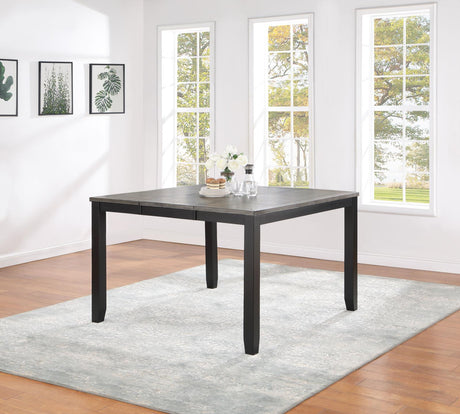 Elodie Counter Height Dining Table with Extension Leaf Grey and Black from Coaster - Luna Furniture