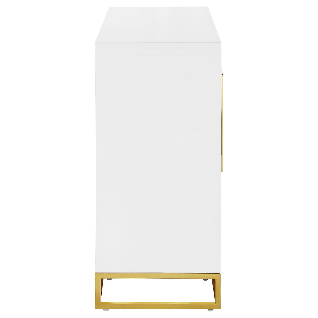 Elsa White/Gold 2-Door Accent Cabinet with Adjustable Shelves from Coaster - Luna Furniture