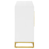 Elsa White/Gold 2-Door Accent Cabinet with Adjustable Shelves from Coaster - Luna Furniture