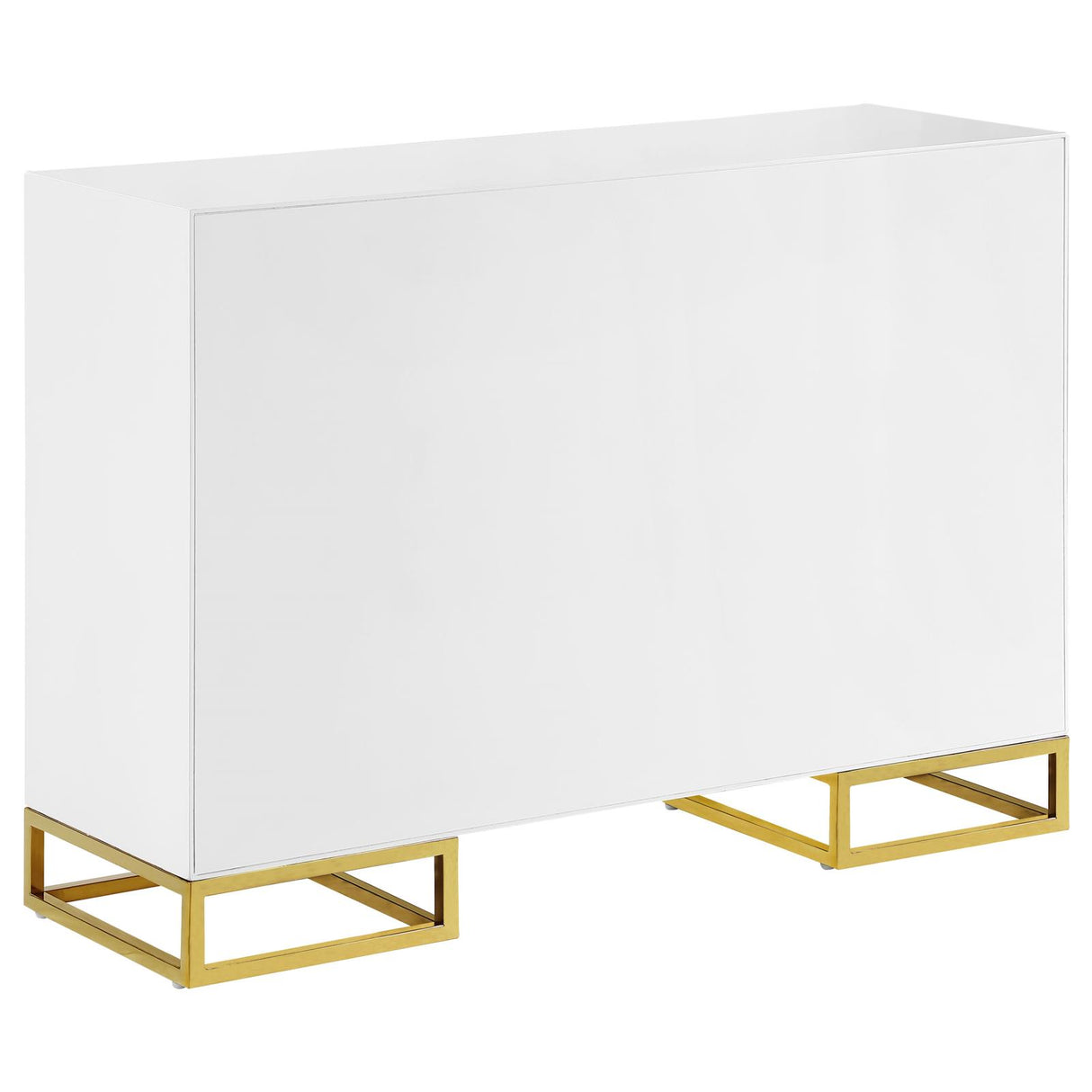 Elsa White/Gold 2-Door Accent Cabinet with Adjustable Shelves from Coaster - Luna Furniture