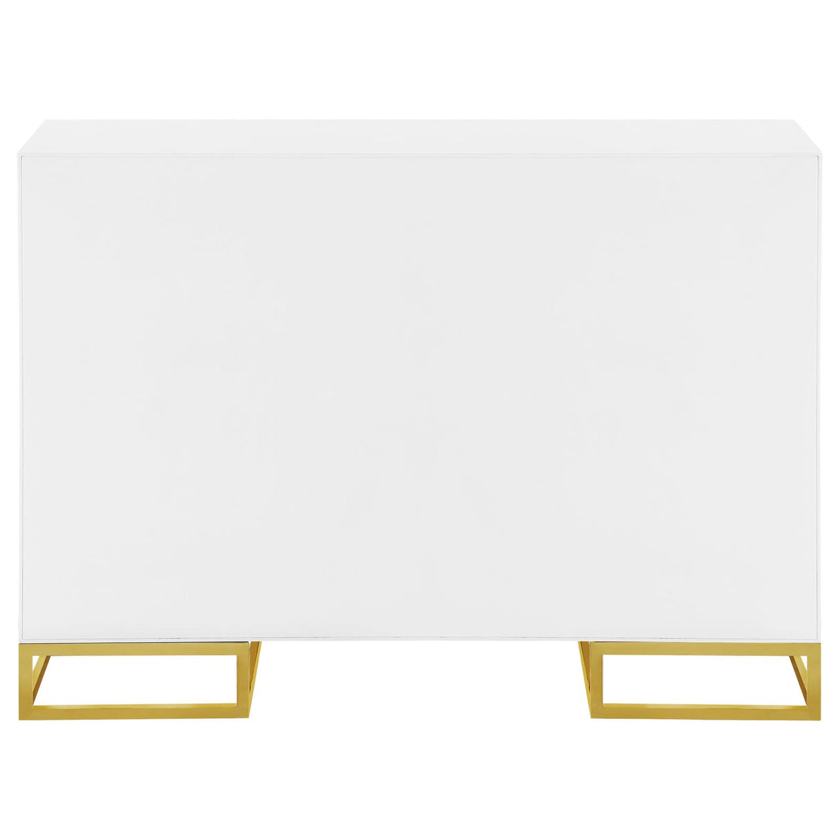 Elsa White/Gold 2-Door Accent Cabinet with Adjustable Shelves from Coaster - Luna Furniture