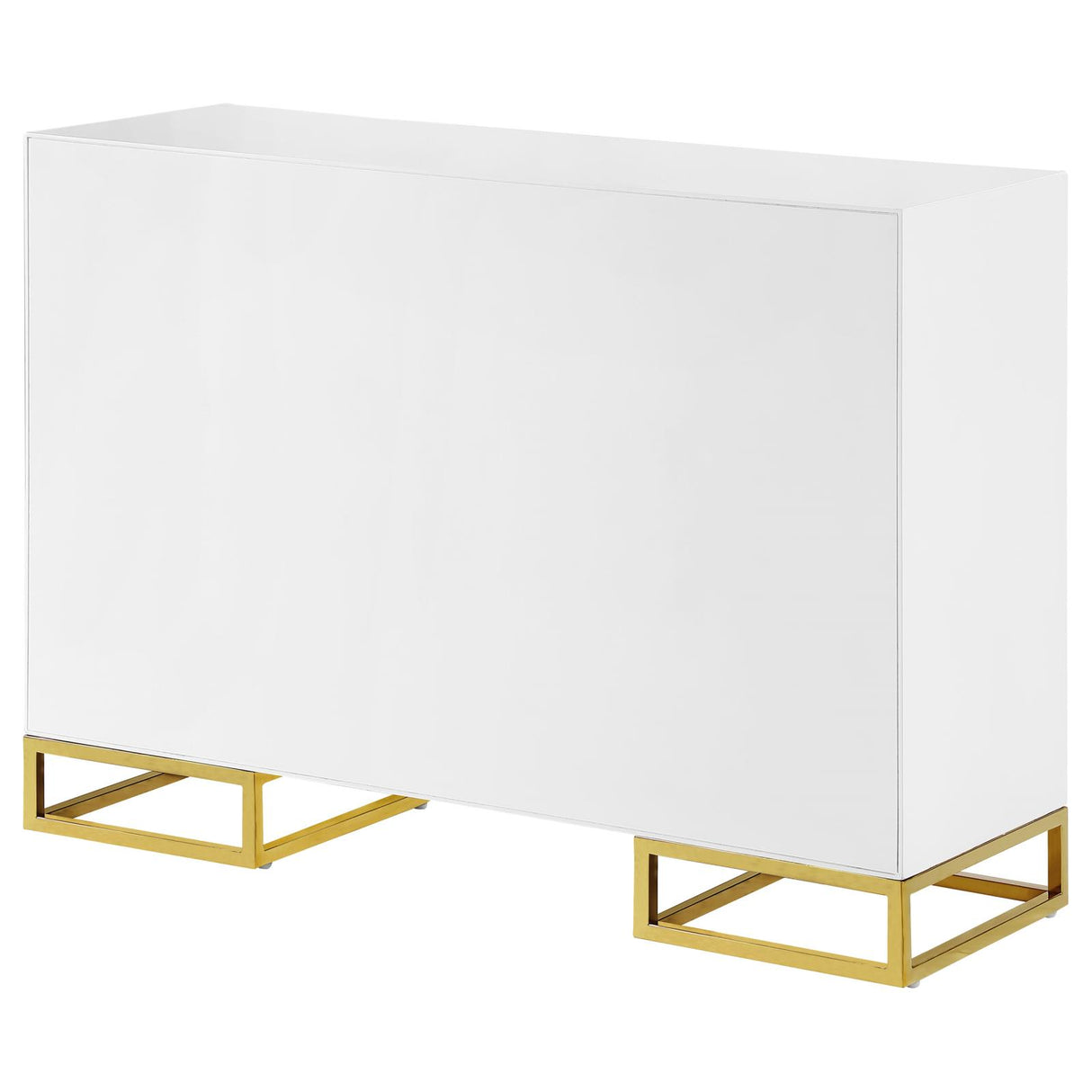 Elsa White/Gold 2-Door Accent Cabinet with Adjustable Shelves from Coaster - Luna Furniture