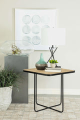 Elyna Travertine/Black Square Accent Table from Coaster - Luna Furniture