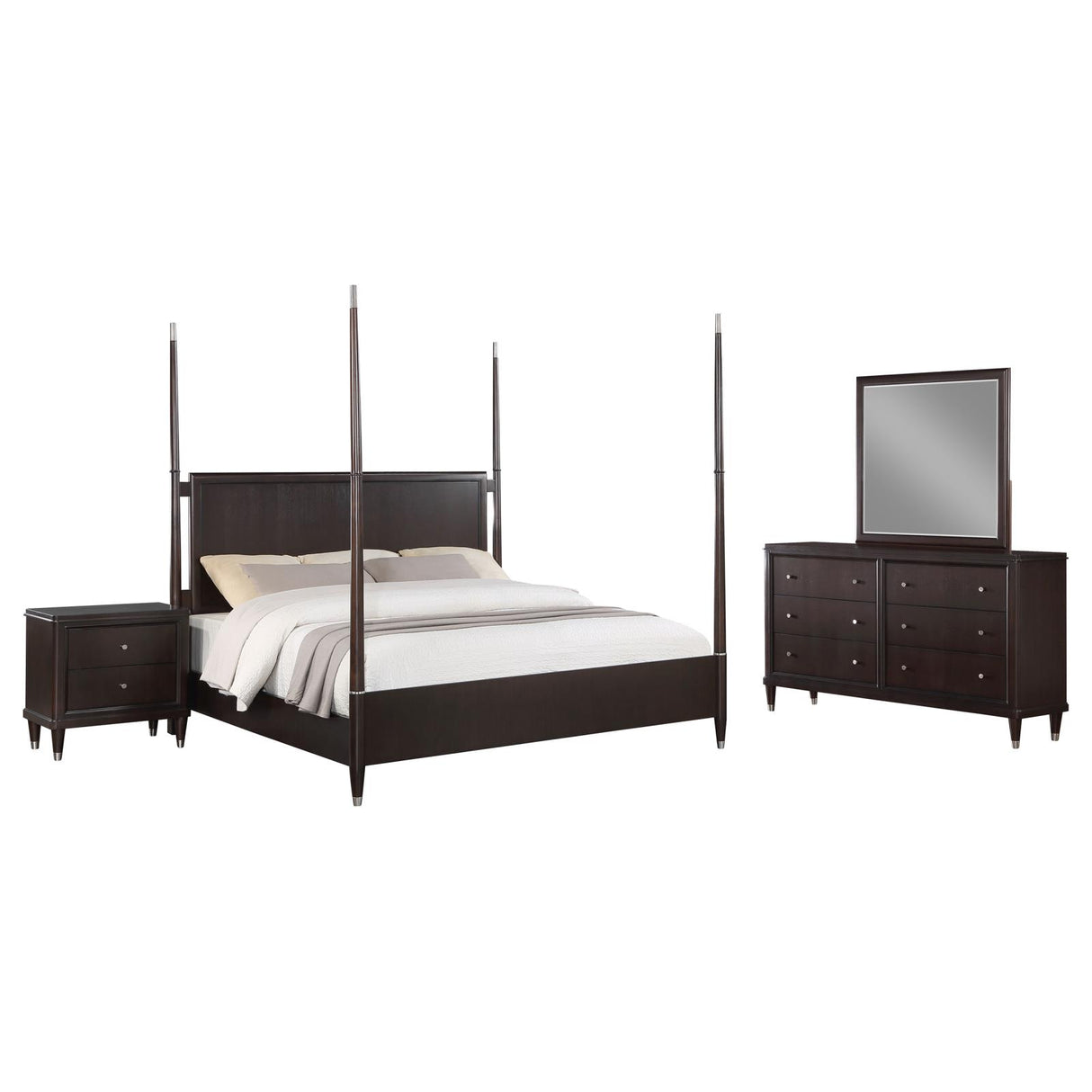 Emberlyn Brown 4-Piece Queen Poster Bedroom Set from Coaster - Luna Furniture