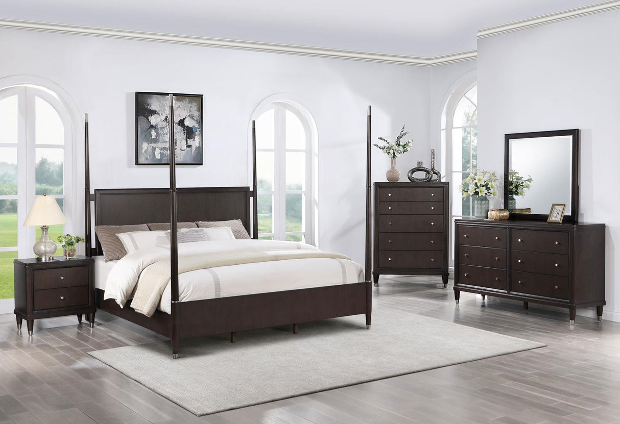 Emberlyn Brown 5-Piece Eastern King Poster Bedroom Set from Coaster - Luna Furniture