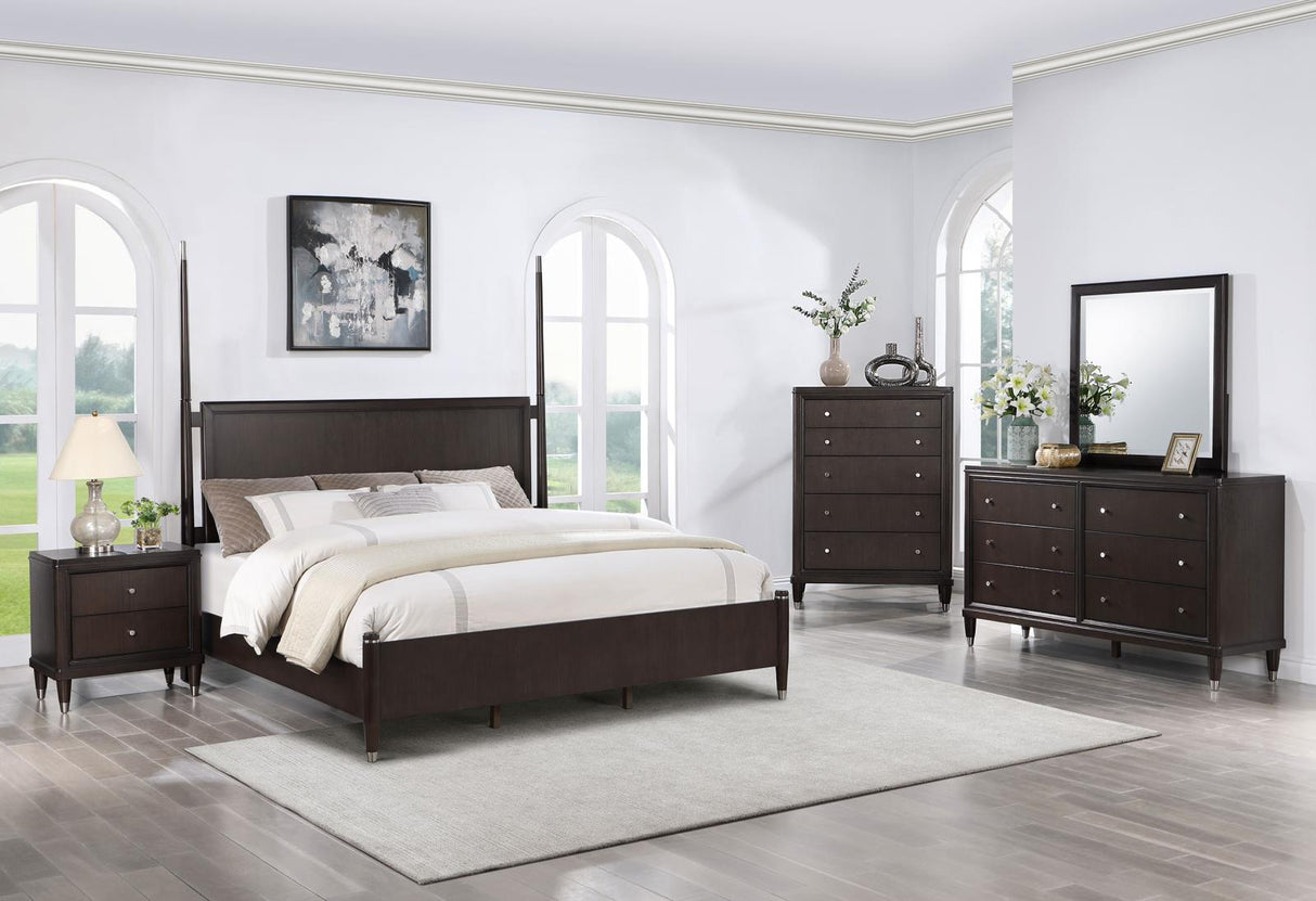 Emberlyn Brown 5-Piece Eastern King Poster Bedroom Set from Coaster - Luna Furniture