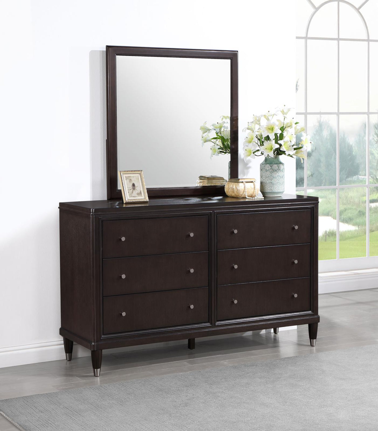 Emberlyn Brown 6-Drawer Bedroom Dresser with Mirror from Coaster - Luna Furniture