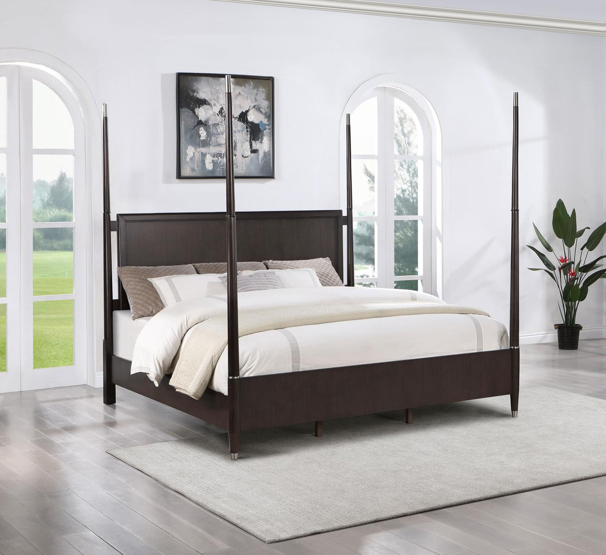 Emberlyn Eastern King Poster Bed Brown from Coaster - Luna Furniture