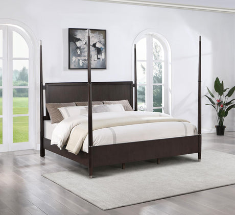 Emberlyn Eastern King Poster Bed Brown - 223061KE - Luna Furniture