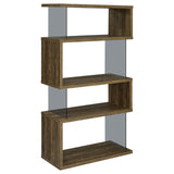 Emelle 4-Shelf Bookcase with Glass Panels from Coaster - Luna Furniture