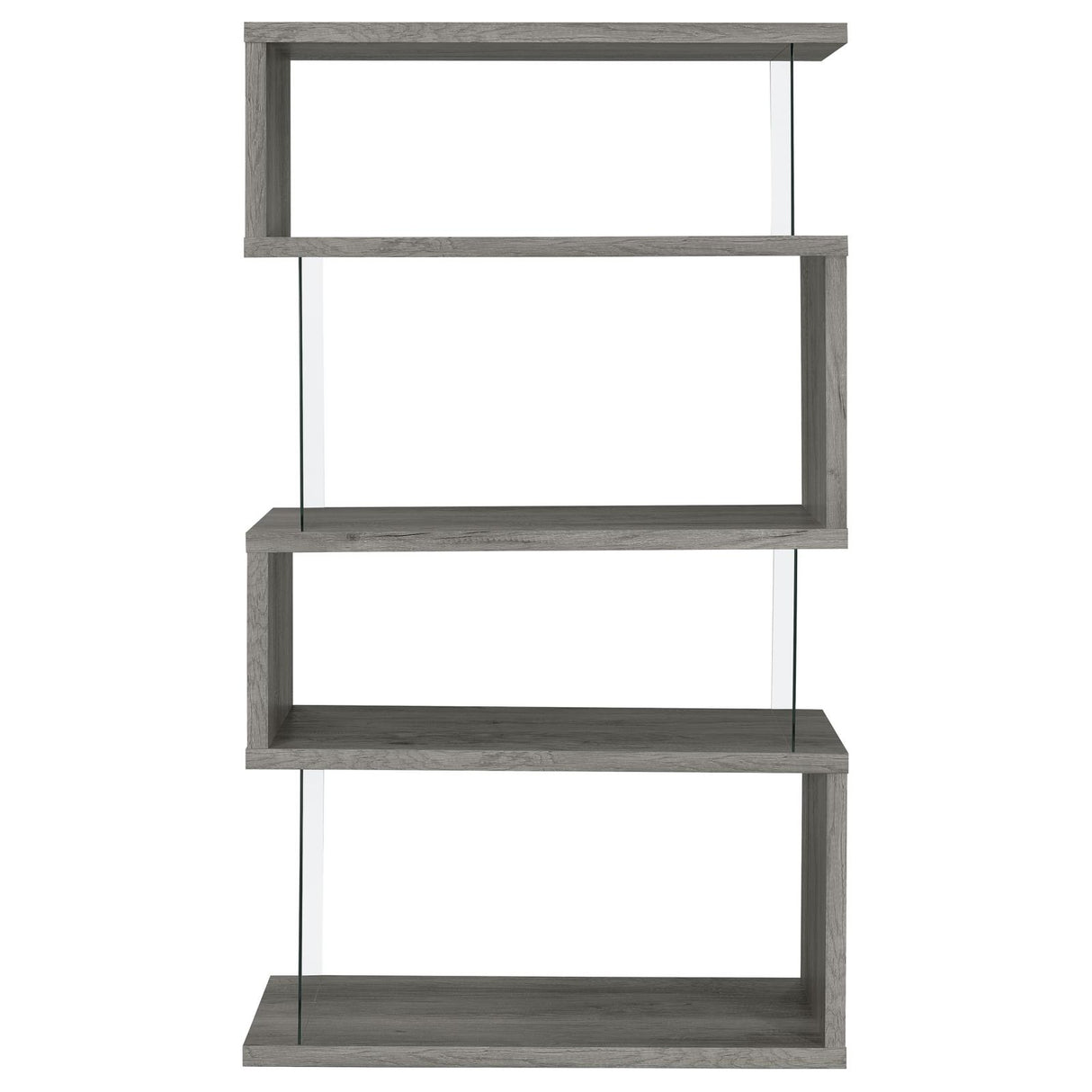 Emelle 4-Shelf Bookcase with Glass Panels from Coaster - Luna Furniture