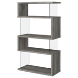 Emelle 4-Shelf Bookcase with Glass Panels from Coaster - Luna Furniture