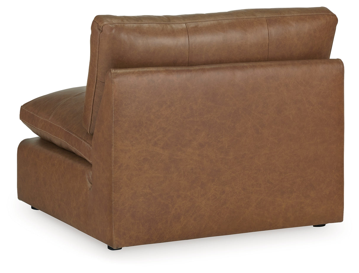 Emilia Caramel Armless Chair from Ashley - Luna Furniture