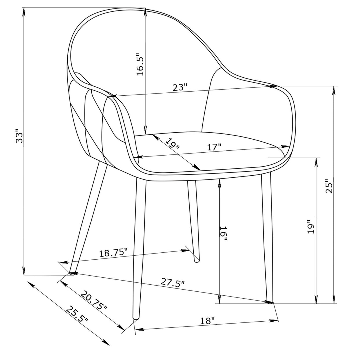 Emma Upholstered Dining Arm Chair Charcoal and Black (Set of 2) - 115593 - Luna Furniture