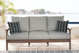 Emmeline Brown/Beige Outdoor Sofa with Cushion - P420-838 - Luna Furniture