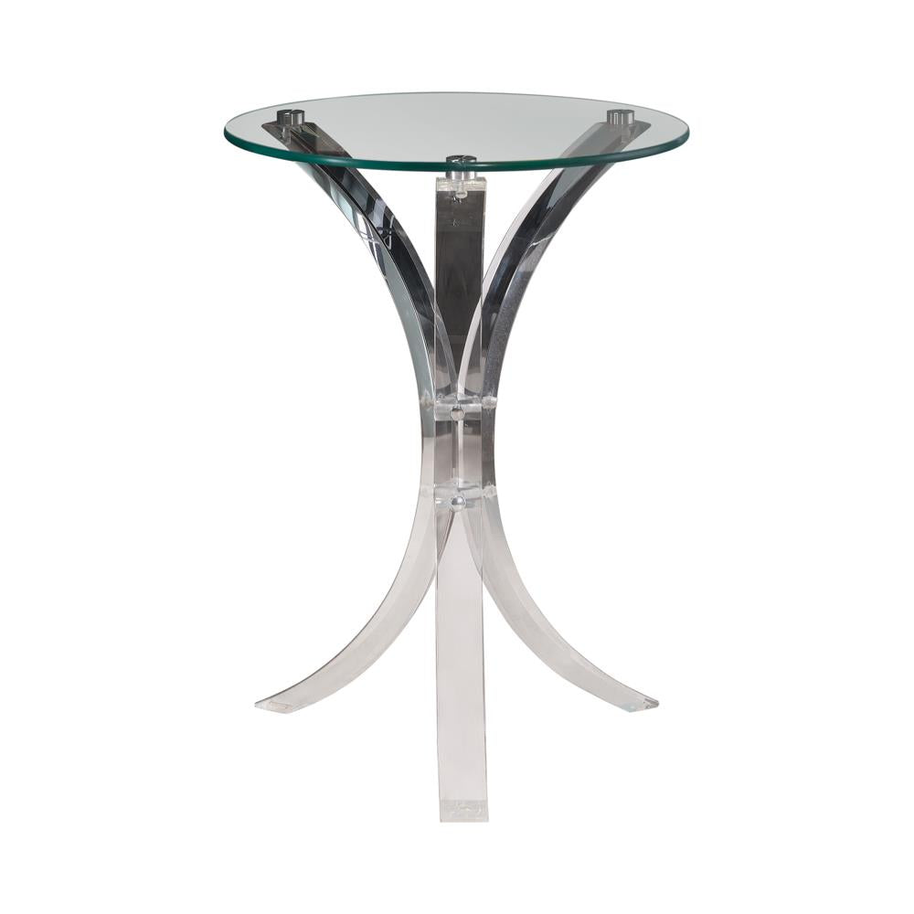 Emmett Clear Round Accent Table from Coaster - Luna Furniture