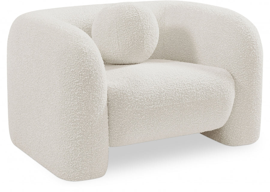 Emory Boucle Fabric Chair Cream from Meridian - Luna Furniture