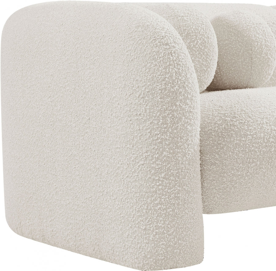 Emory Boucle Fabric Chair Cream from Meridian - Luna Furniture